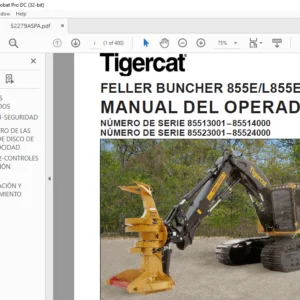 Tigercat FELLER BUNCHER 855E L855E MANUAL DEL OPERADOR - PDF DOWNLOAD (Spanish)
