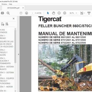 Tigercat FELLER BUNCHER 860C 870C L870C MANUAL DE MANTENIMIENTO - PDF DOWNLOAD (Spanish)