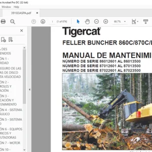 Tigercat FELLER BUNCHER 860C 870C L870C MANUAL DE MANTENIMIENTO - PDF DOWNLOAD (Spanish)