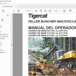 Tigercat FELLER BUNCHER 860C 870C L870C MANUAL DEL OPERADOR - PDF DOWNLOAD (Spanish)