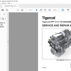 Tigercat FPT C13 T4f ENGINE SERVICE & REPAIR MANUAL - PDF DOWNLOAD