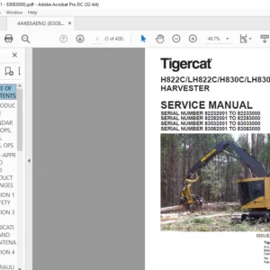 Tigercat H822C LH822C H830C LH830C HARVESTER Service Manual - PDF DOWNLOAD