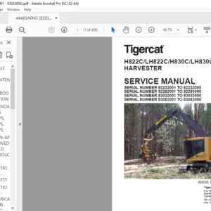 Tigercat H822C LH822C H830C LH830C HARVESTER Service Manual - PDF DOWNLOAD