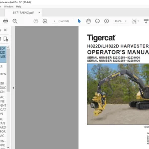 Tigercat H822D LH822D HARVESTER OPERATOR'S MANUAL - PDF DOWNLOAD
