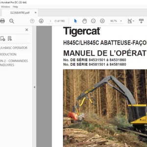Tigercat H845C LH845C ABATTEUSE-FAÇONNEUSE MANUEL DE L’OPÉRATEUR - PDF DOWNLOAD (French)