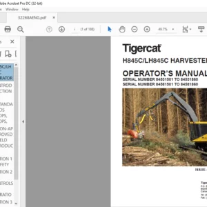 Tigercat H845C LH845C HARVESTER OPERATOR’S MANUAL - PDF DOWNLOAD
