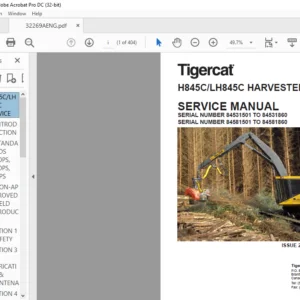 Tigercat H845C LH845C HARVESTER SERVICE MANUAL - PDF DOWNLOAD
