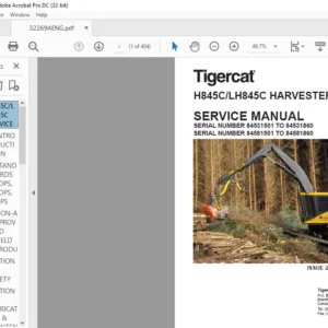 Tigercat H845C LH845C HARVESTER SERVICE MANUAL - PDF DOWNLOAD