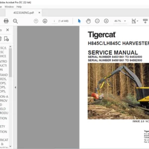 Tigercat H845C LH845C HARVESTER Service Manual - PDF DOWNLOAD
