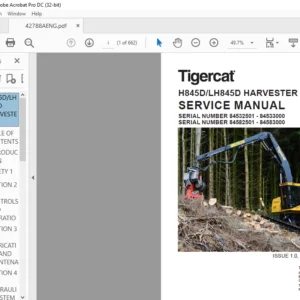 Tigercat H845D LH845D HARVESTER SERVICE MANUAL - PDF DOWNLOAD
