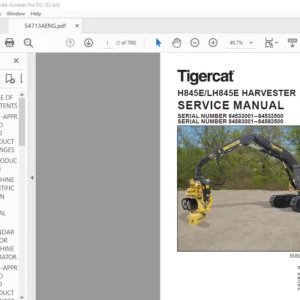 Tigercat H845E LH845E HARVESTER SERVICE MANUAL - PDF DOWNLOAD