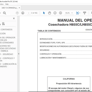 Tigercat H855C LH855C Cosechadora MANUAL DEL OPERADOR - PDF DOWNLOAD (Spanish)