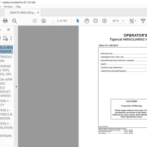 Tigercat H855C LH855C HARVESTER Operator's Manual - PDF DOWNLOAD