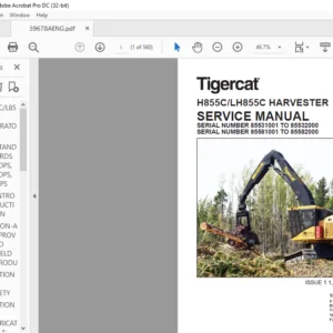 Tigercat H855C LH855C HARVESTER SERVICE MANUAL - PDF DOWNLOAD