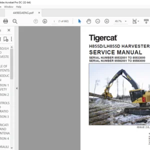 Tigercat H855D LH855D HARVESTER SERVICE MANUAL - PDF DOWNLOAD
