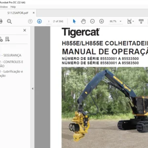 Tigercat H855E LH855E COLHEITADEIRA MANUAL DE OPERAÇÃO - PDF DOWNLOAD (Portuguese)