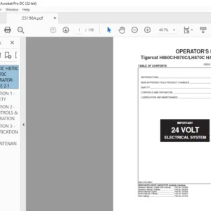 Tigercat H860C H870C LH870C HARVESTER Operator's Manual - PDF DOWNLOAD