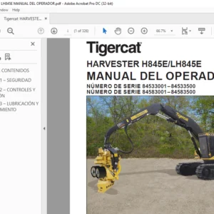 Tigercat HARVESTER H845E LH845E MANUAL DEL OPERADOR - PDF DOWNLOAD (Spanish)