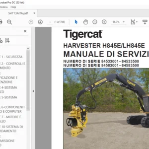 Tigercat HARVESTER H845E LH845E MANUALE DI SERVIZIO - PDF DOWNLOAD (Spanish)