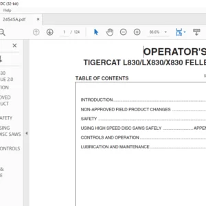 Tigercat L830 LX830 X830 FELLER BUNCHER OPERATOR'S MANUAL - PDF DOWNLOAD