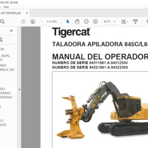 Tigercat TALADORA APILADORA 845C L845C MANUAL DEL OPERADOR - PDF DOWNLOAD (Spanish)