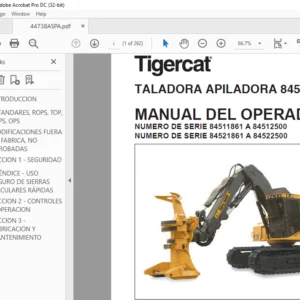 Tigercat TALADORA APILADORA 845C L845C MANUAL DEL OPERADOR - PDF DOWNLOAD (Spanish)