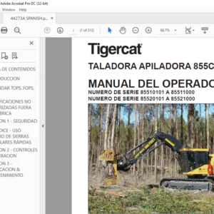 Tigercat TALADORA APILADORA 855C L855C MANUAL DEL OPERADOR - PDF DOWNLOAD (Spanish)
