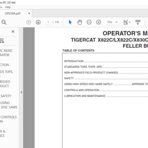 Tigercat X822C LX822C X830C LX830C FELLER BUNCHER OPERATOR'S MANUAL - PDF DOWNLOAD