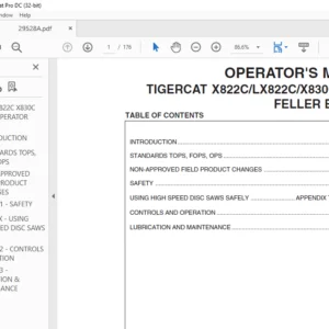 Tigercat X822C LX822C X830C LX830C FELLER BUNCHER OPERATOR'S MANUAL - PDF DOWNLOAD