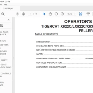 Tigercat X822C LX822C X830C LX830C FELLER BUNCHER OPERATOR'S MANUAL - PDF DOWNLOAD