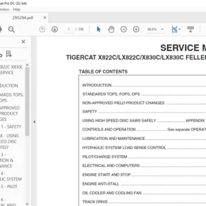Tigercat X822C LX822C X830C LX830C FELLER BUNCHER SERVICE MANUAL - PDF DOWNLOAD