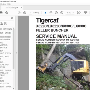 Tigercat X822C LX822C X830C LX830C FELLER BUNCHER SERVICE MANUAL - PDF DOWNLOAD