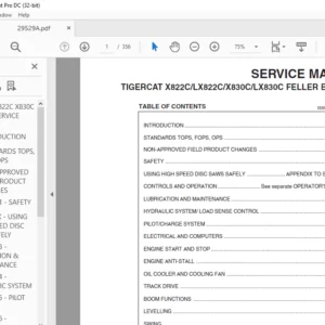 Tigercat X822C LX822C X830C LX830C FELLER BUNCHER SERVICE MANUAL - PDF DOWNLOAD