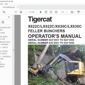 Tigercat X822C LX822C X830C LX830C FELLER BUNCHERS OPERATOR'S MANUAL - PDF DOWNLOAD