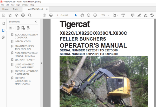 Tigercat X C Lx C X C Lx C Feller Bunchers Operator S Manual