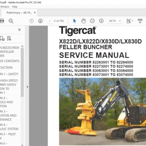 Tigercat X822D LX822D X830D LX830D FELLER BUNCHER SERVICE MANUAL - PDF DOWNLOAD