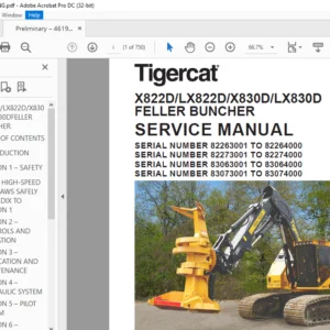 Tigercat X822D LX822D X830D LX830D FELLER BUNCHER SERVICE MANUAL - PDF DOWNLOAD