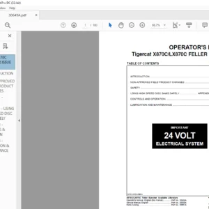 Tigercat X870C LX870C Feller Buncher Owner's Manual PDF