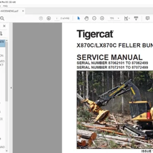 Tigercat X870C LX870C FELLER BUNCHER SERVICE MANUAL - PDF DOWNLOAD