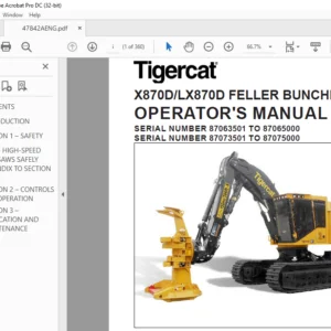Tigercat X870D LX870D FELLER BUNCHER OPERATOR'S MANUAL - PDF DOWNLOAD