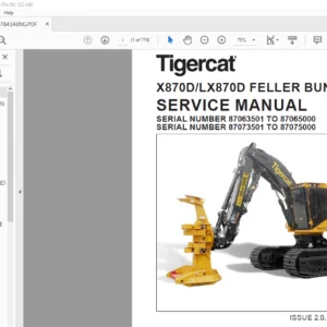 Tigercat X870D LX870D FELLER BUNCHER SERVICE MANUAL - PDF DOWNLOAD