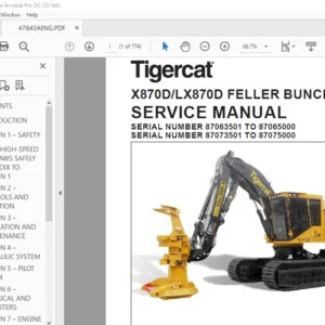 Tigercat X870D LX870D FELLER BUNCHER SERVICE MANUAL - PDF DOWNLOAD