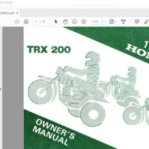 1984 Honda TRX200 OWNER'S MANUAL - PDF DOWNLOAD
