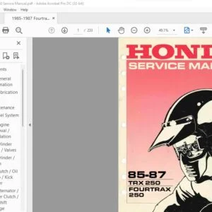 1985-1987 Honda TRX250 Fourtrax 250 Service Manual - PDF DOWNLOAD