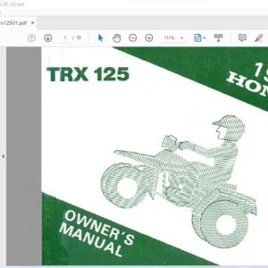 1985 Honda TRX125 OWNER'S MANUAL - PDF DOWNLOAD