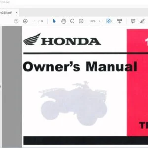 1985 Honda TRX250 OWNER'S MANUAL - PDF DOWNLOAD