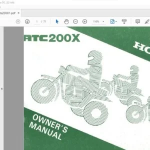 1986 Honda ATC 200X OWNER'S MANUAL- PDF DOWNLOAD