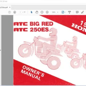 1986 Honda ATC BIG RED C 250ES  OWNER'S MANUAL - PDF DOWNLOAD