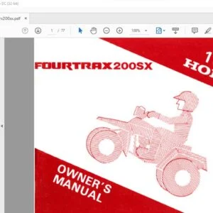 1986 Honda FDURTRAX 200SX OWNER'S MANUAL - PDF DOWNLOAD