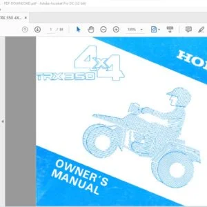 Honda TRX 350 4X4 OWNER'S MANUAL - PDF DOWNLOAD